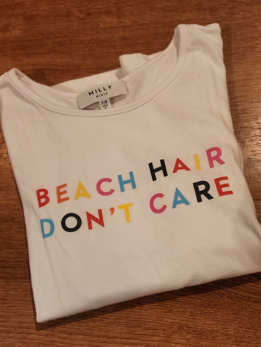 Milly Minis 'BEACH HAIR DON'T CARE' Tee, Girls 7/8